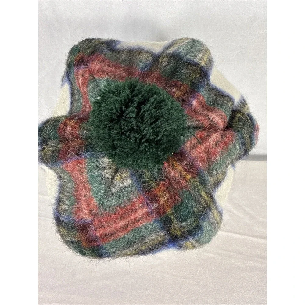 Browns of Bermuda‎ Wool Mohair Red Blue Tartan Plaid Cap Hat Made in Scottland